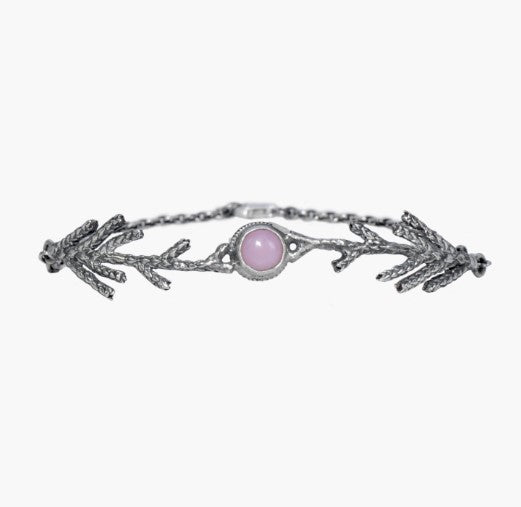 PULSERA CIPRES CON PIEDRA OPALO ROSADO