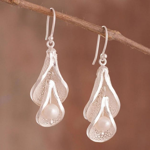 ARETES YELTES CON PERLA NATURAL